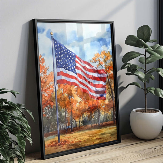 American Flag Artwork | Patriotic USA Wall Art Print | United States Home Decor | American Flag Poster for Living Room or Office