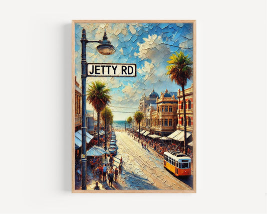 Glenelg Wall Art Jetty Rd Print Travel Poster Adelaide Decor Housewarming Gift Vintage Style Travel Print