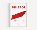 Bristol Wall Art Decor - Tennessee, USA