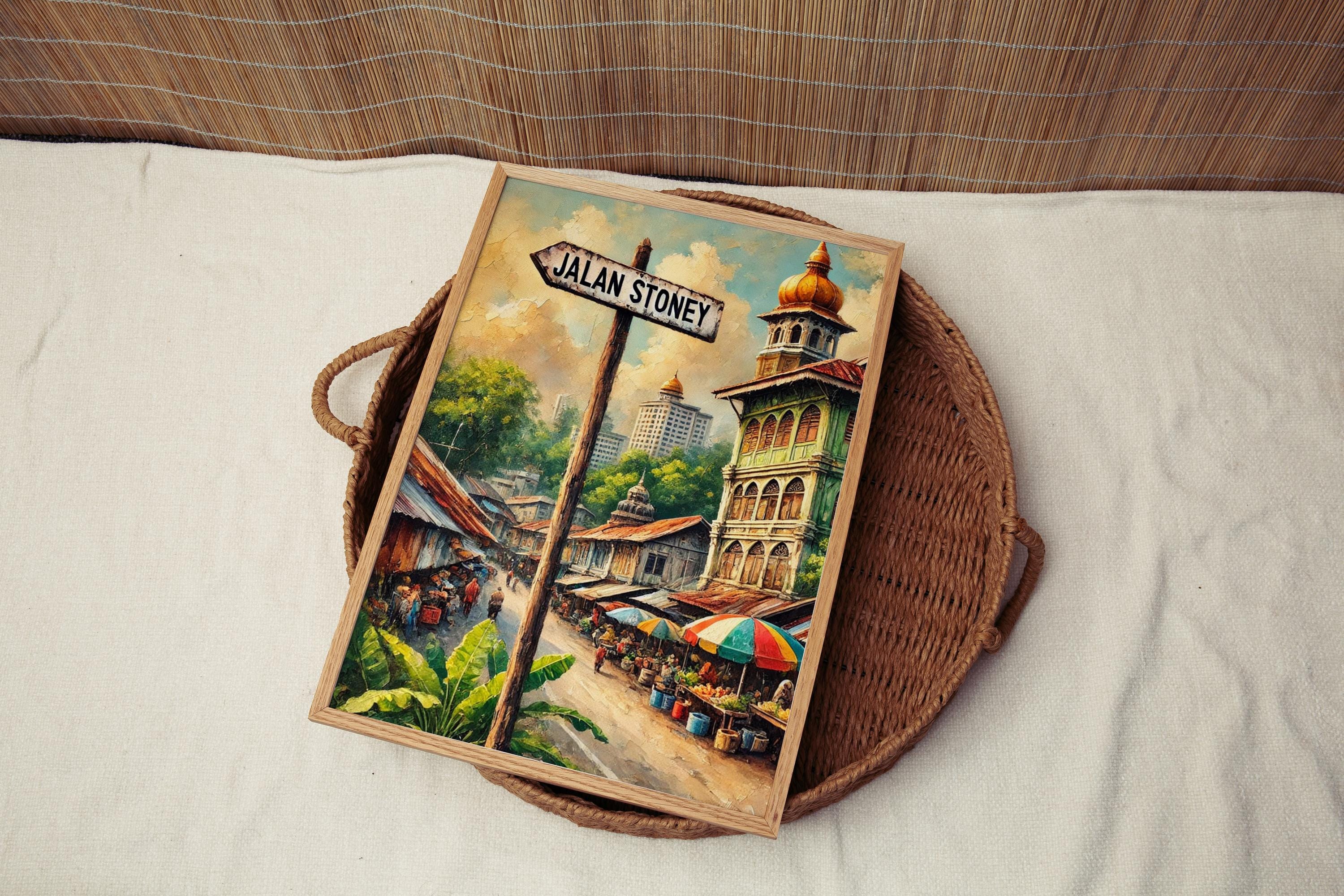 Jalan Stoney Wall Art, Bandar Seri Begawan Print, Brunei Travel Poster, Asian Artwork, Cultural Home Decor, Travel Souvenir