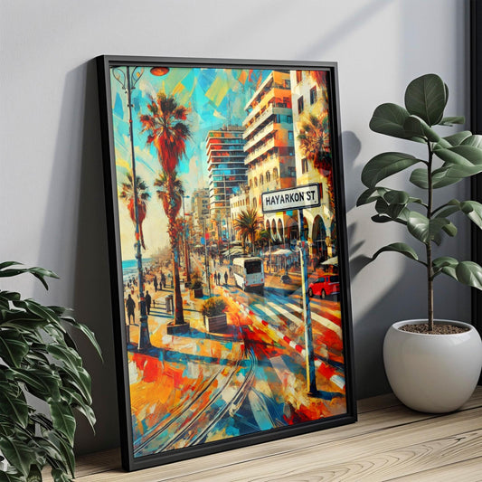 Wall Art HaYarkon St Print Tel Aviv Travel Poster Israel Gift Housewarming Decor Artwork