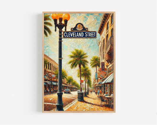 Cleveland Street Wall Art, Florida Travel Poster, Clearwater Street Sign Print, Coastal City Decor, Housewarming Gift, Personalized Florida