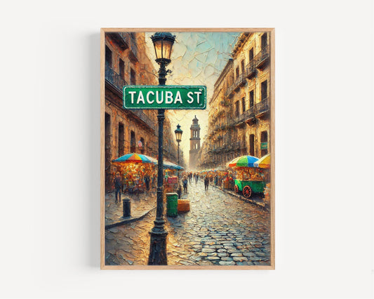 Tacuba Street Wall Art, Mexico City Print, Mexican Travel Souvenir, Cityscape Artwork, Vintage Street Scene, Mexico Art, Personalized Gift