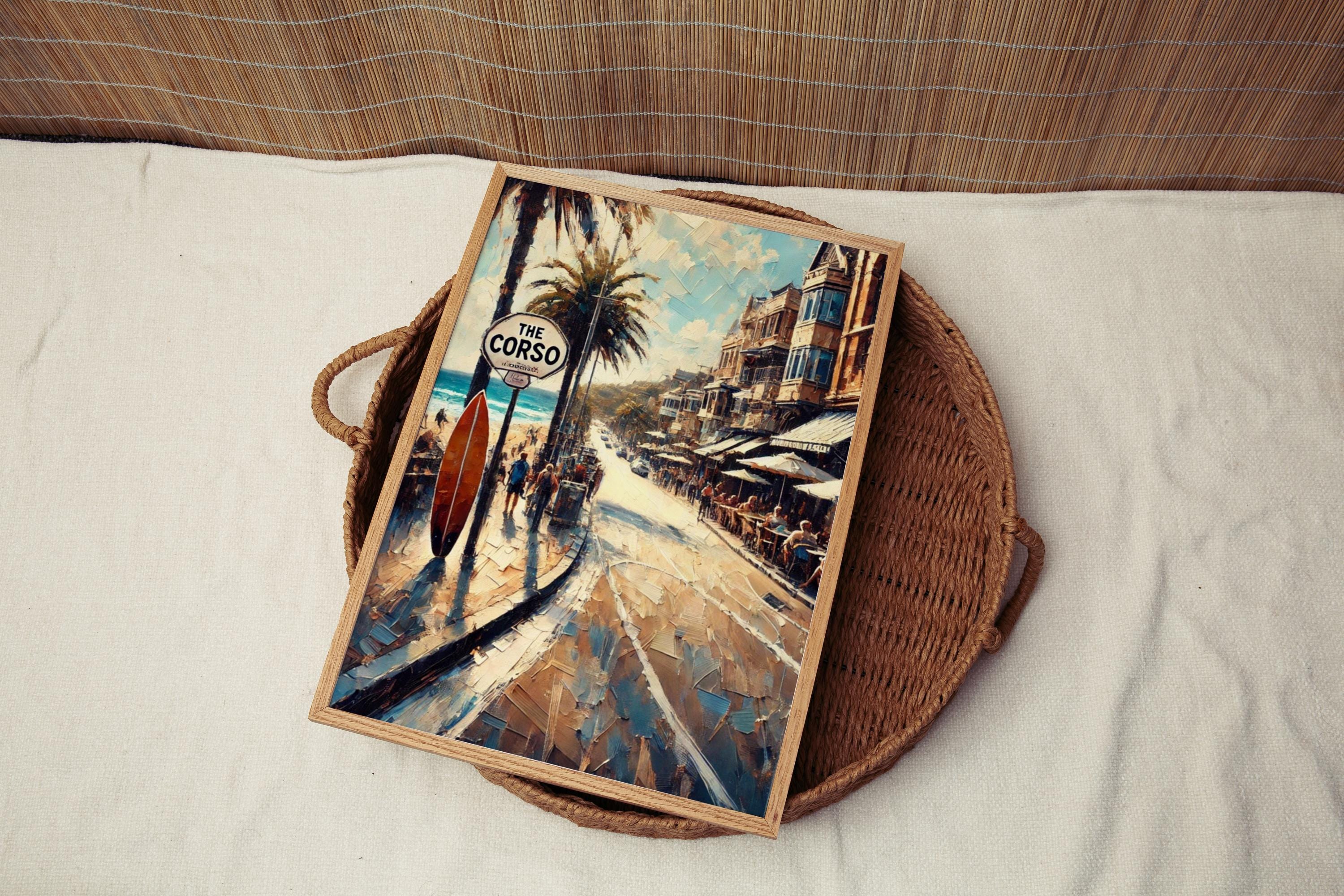 Manly Wall Art The Corso Print Sydney Travel Poster Manly Gift Housewarming Souvenir Modern Coastal Decor