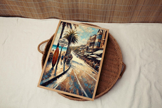 Manly Wall Art The Corso Print Sydney Travel Poster Manly Gift Housewarming Souvenir Modern Coastal Decor