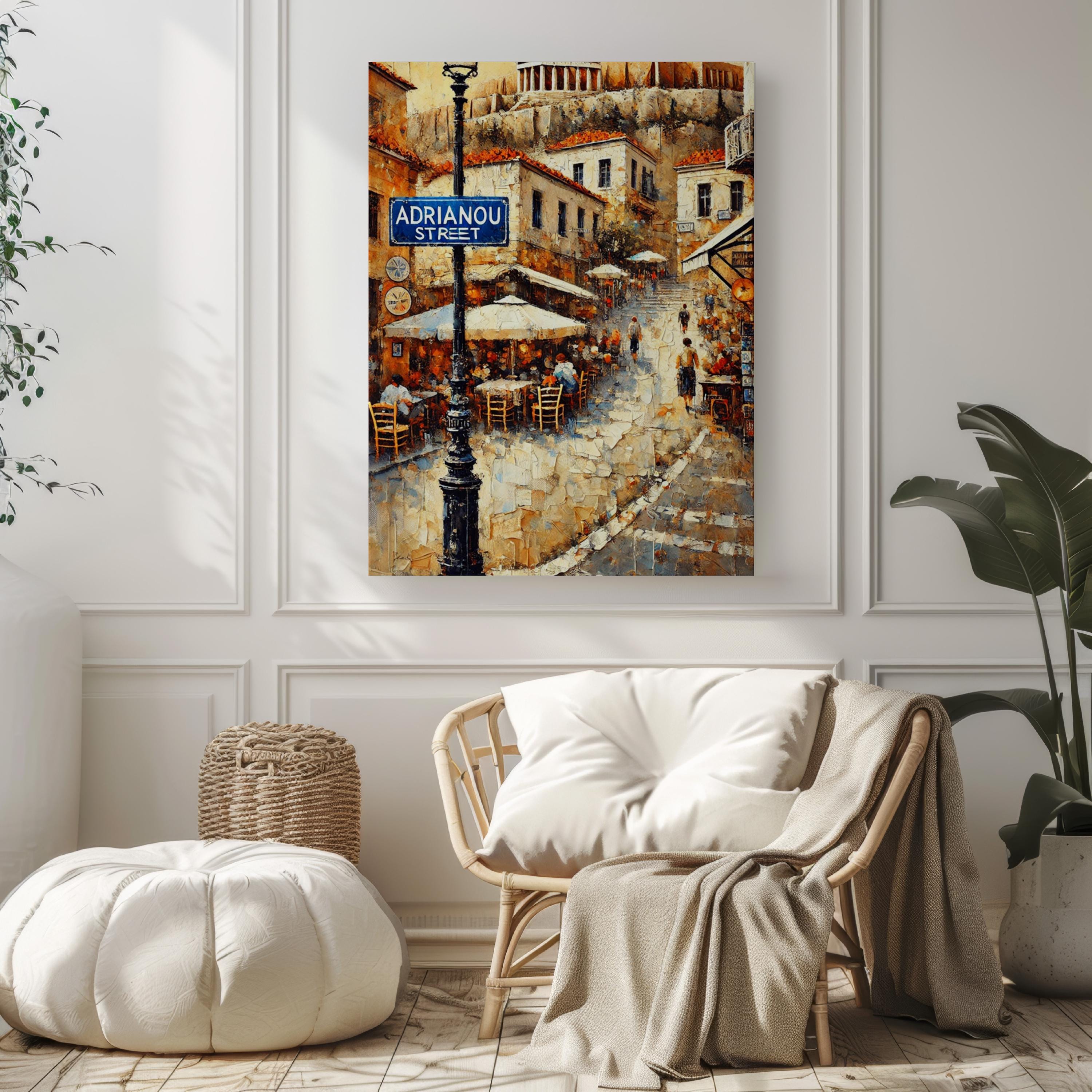 Adrianou Street Greece Wall Art | Athens Cityscape Poster | Travel Souvenir | Old Town Decor | Greece Gift | Unframed Artwork