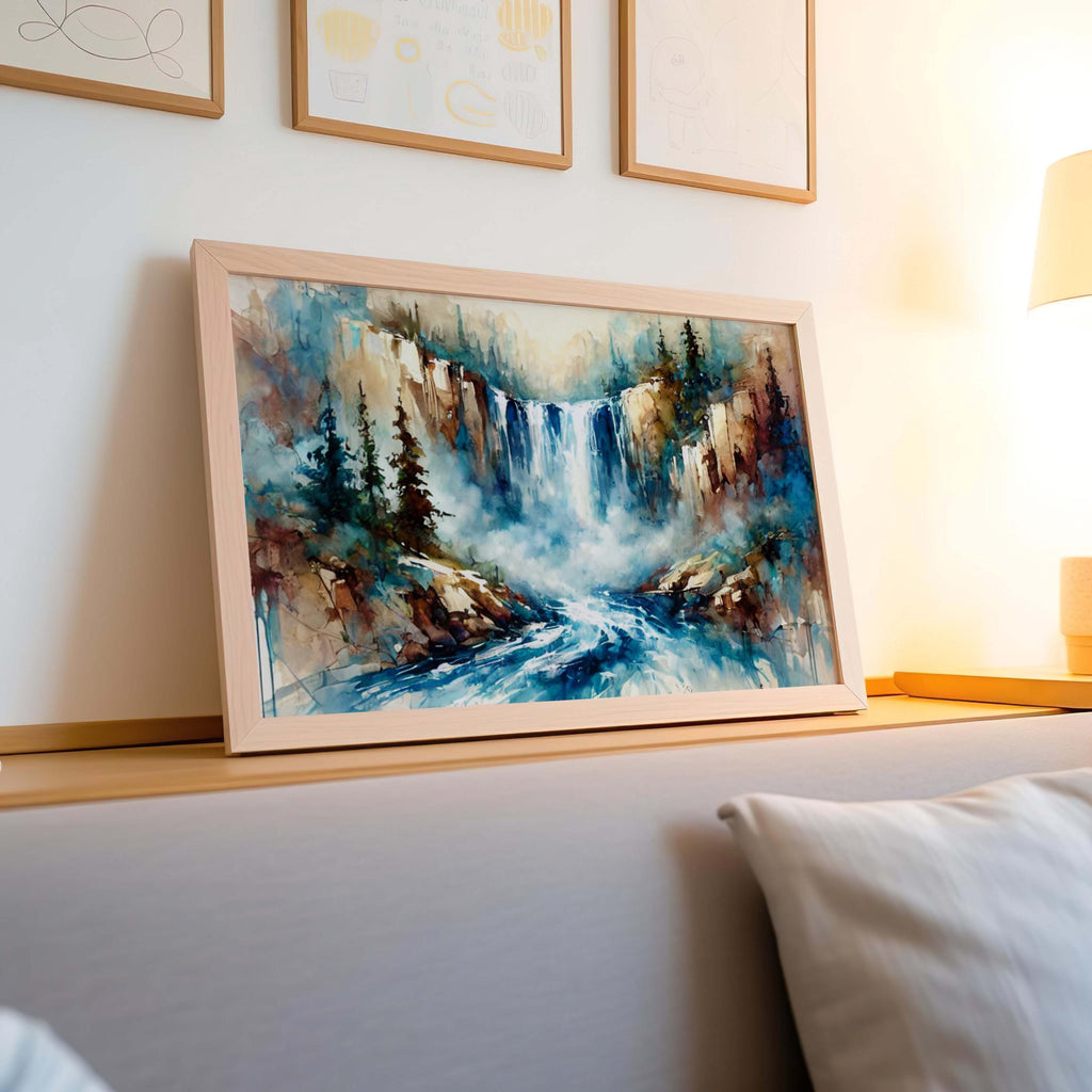 Waterfall Wall Art Serene Landscape
