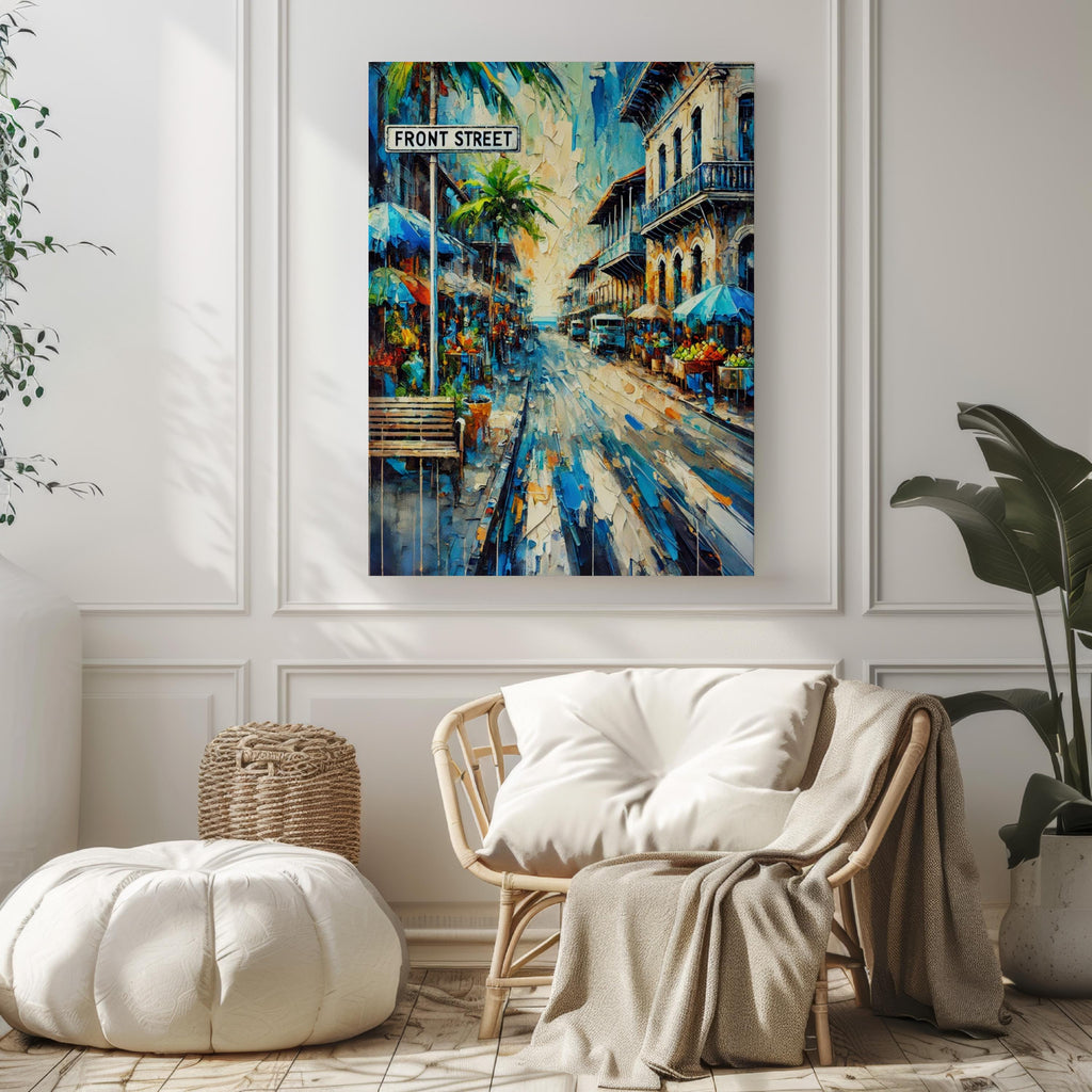 Front Street Vibrant Print - Colón, Panama