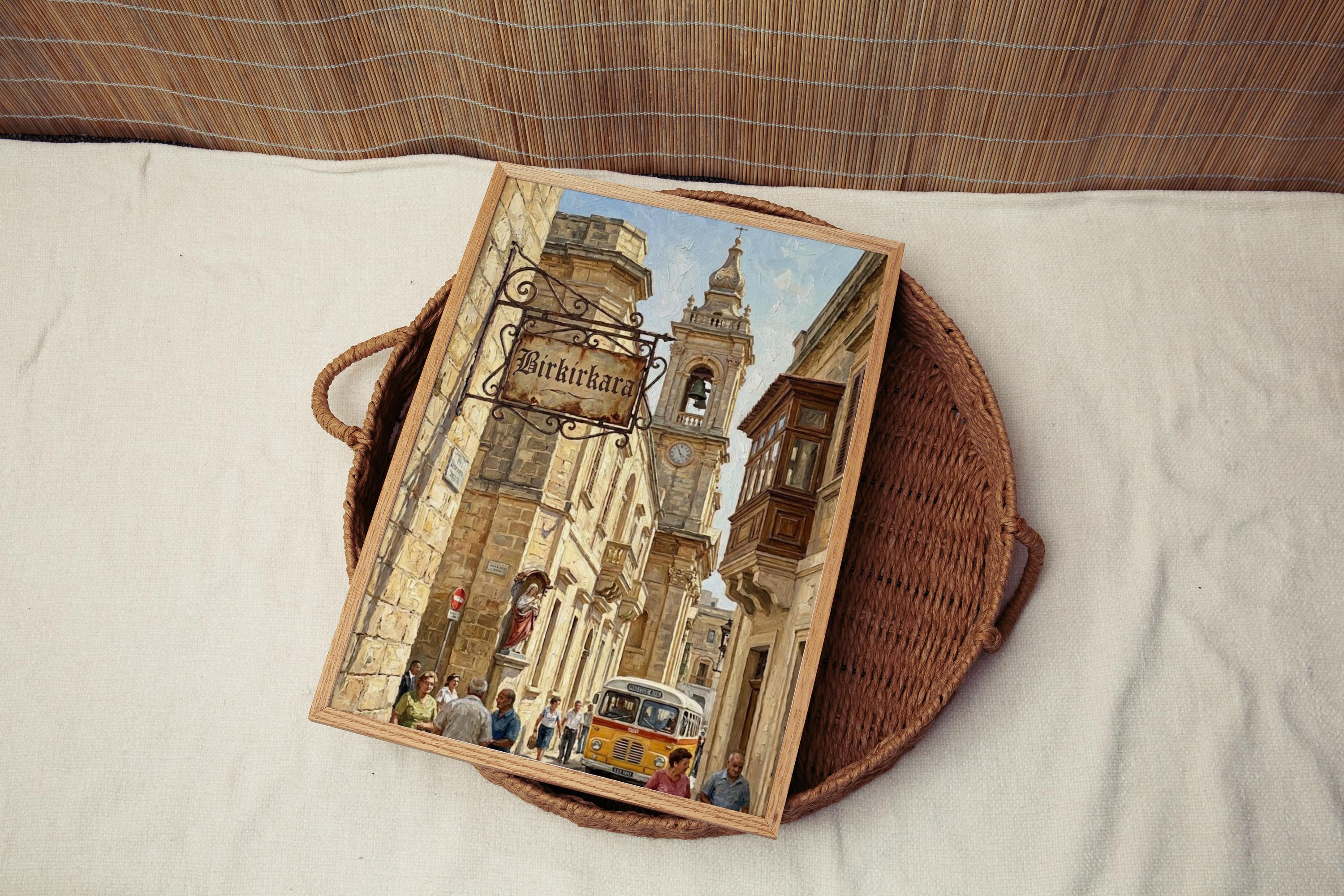 Birkirkara Street Sign Art Print: Malta Cityscape Travel Poster Wall Decor