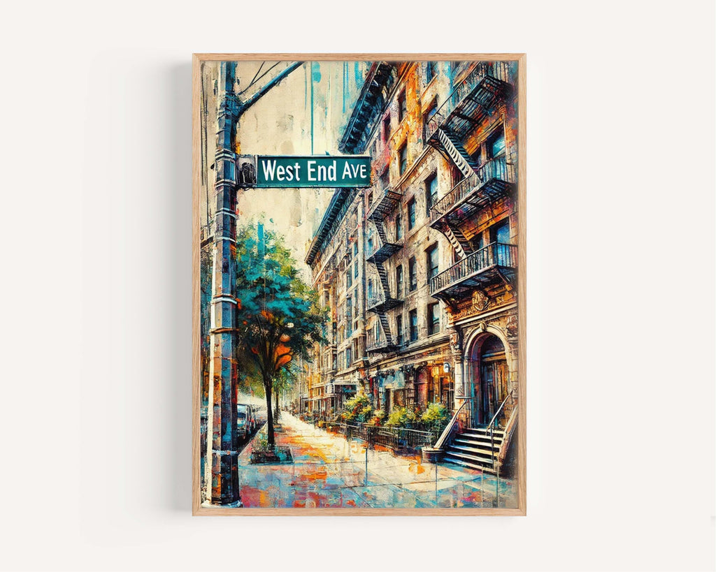 West End Ave Print - Manhattan Wall Art, NYC Travel Poster, New York City Artwork, Housewarming Gift, Urban Home Decor, West End Avenue Map