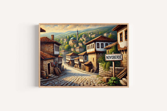 Kosovo City Travel Print Wall Art - Europe Map Poster, Modern Home Decor, Housewarming Gift, Unique Novoberde Illustration