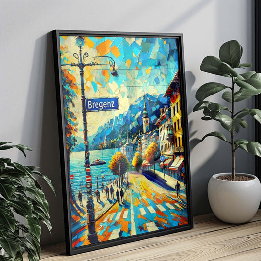 Bregenz Art Travel Print - Austria City Wall Art, European Travel Poster, Housewarming Gift, Bregenz Wall Decor, Austrian Home Decoration