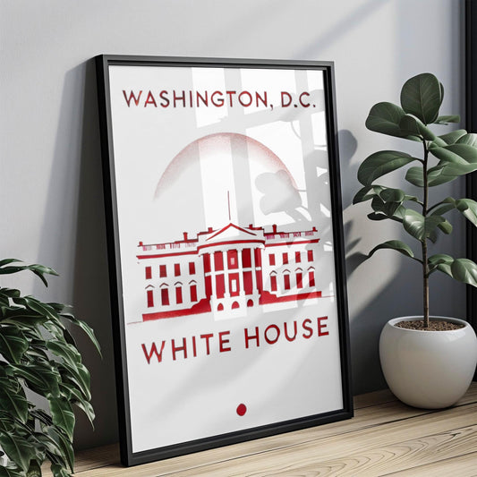 White House Wall Art Print, Washington DC Travel Decor, USA Gift, Housewarming & College Dorm Room Artwork