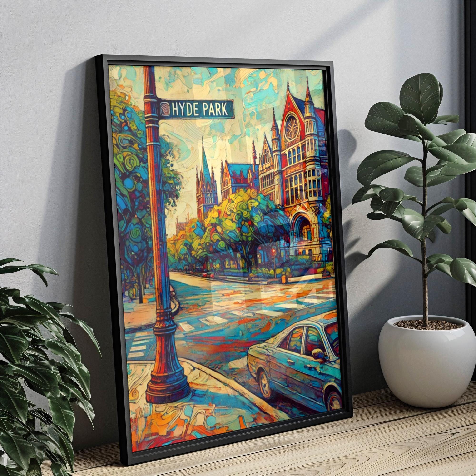 Hyde Park Poster Cityscape - Chicago, Illinois, USA
