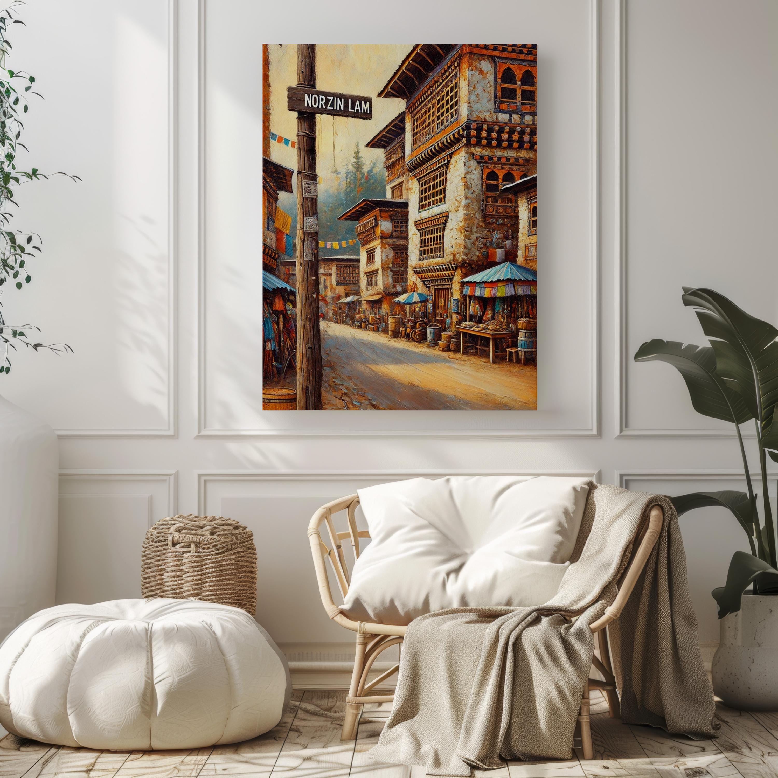 Norzin Lam Fine Art Print - Thimphu, Bhutan