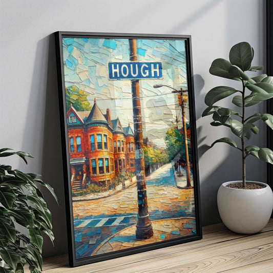 Art Hough Wall Art Cleveland Print Travel Poster Ohio Gift USA Decor Souvenir Housewarming Gift