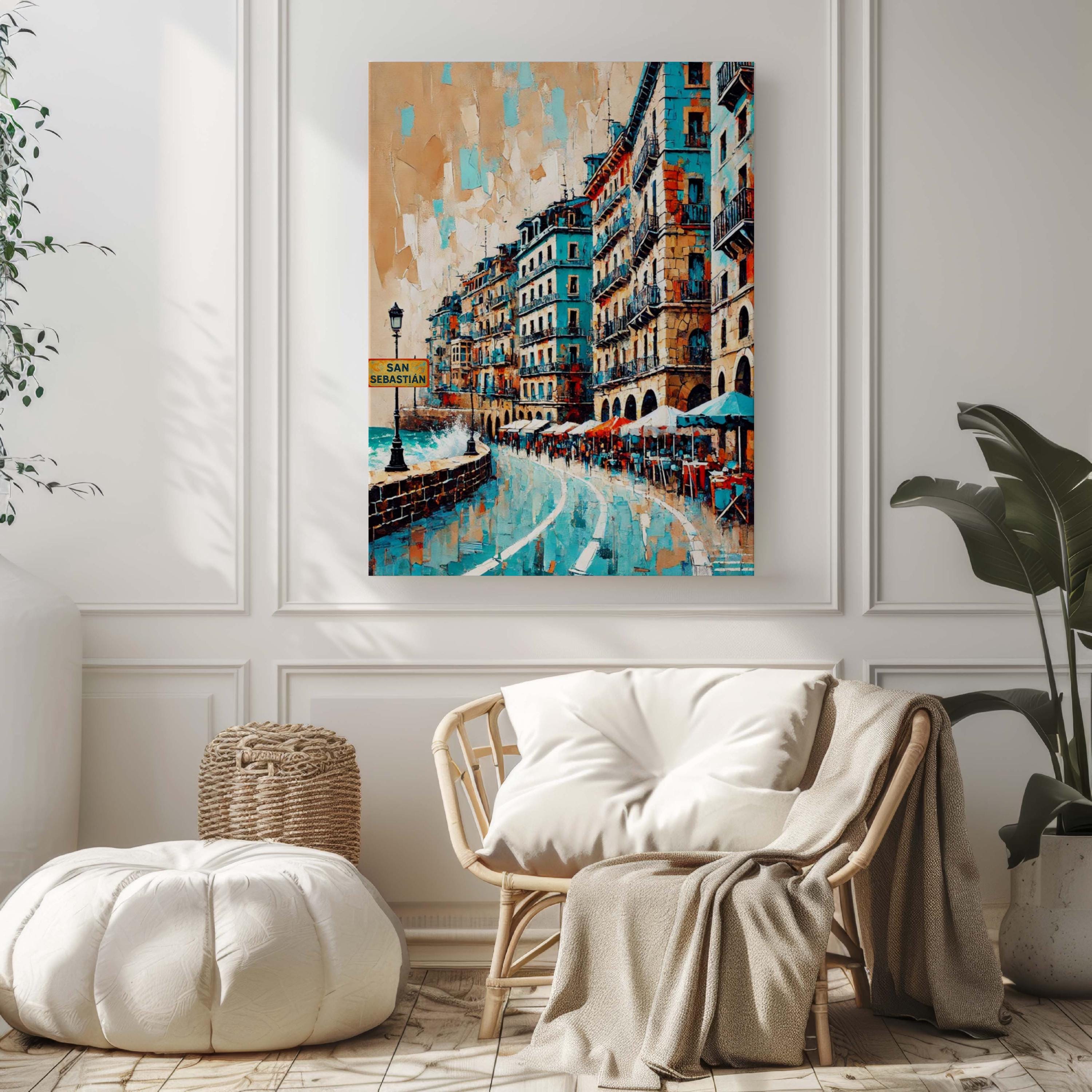 San Sebastián Print - San Sebastian Wall Art Travel Poster Spain City Gift Housewarming Spain Art Decor