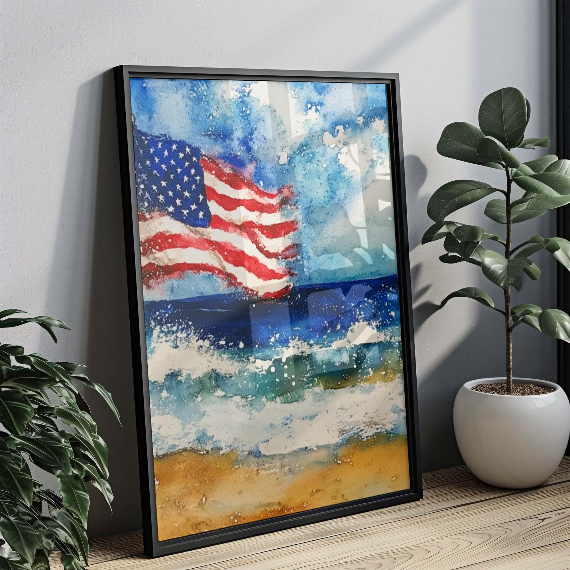 Beach Patriotic Wall Art - United States