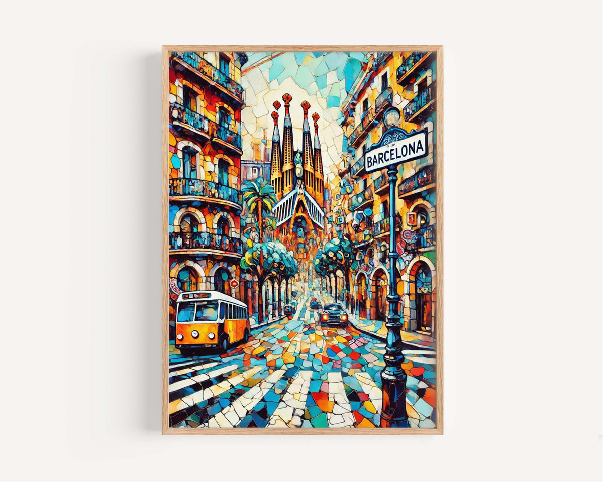 Barcelona Vibrant Print - Barcelona, Spain