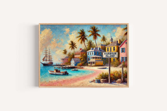 Harbour Island Bahamas Print: Pink Sand Beach Coastal Art