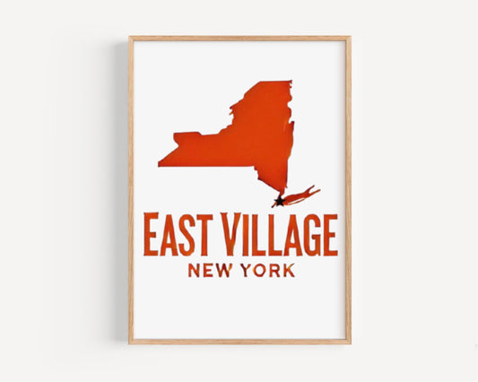 East Village Wall Art Print - New York Travel Decor, NY Gift, College Dorm Art, Housewarming Present, NYC Apartment Decoration