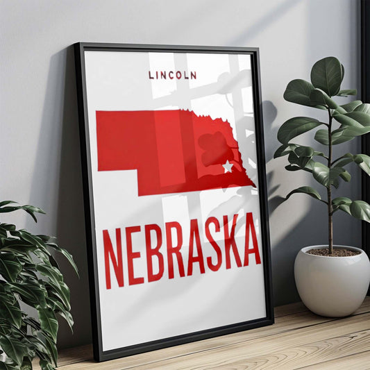 Lincoln Print Nebraska Wall Art, Travel Home Decor, Lincoln NE Gift, College Dorm Decor, Housewarming Present, Midwest City Artwork