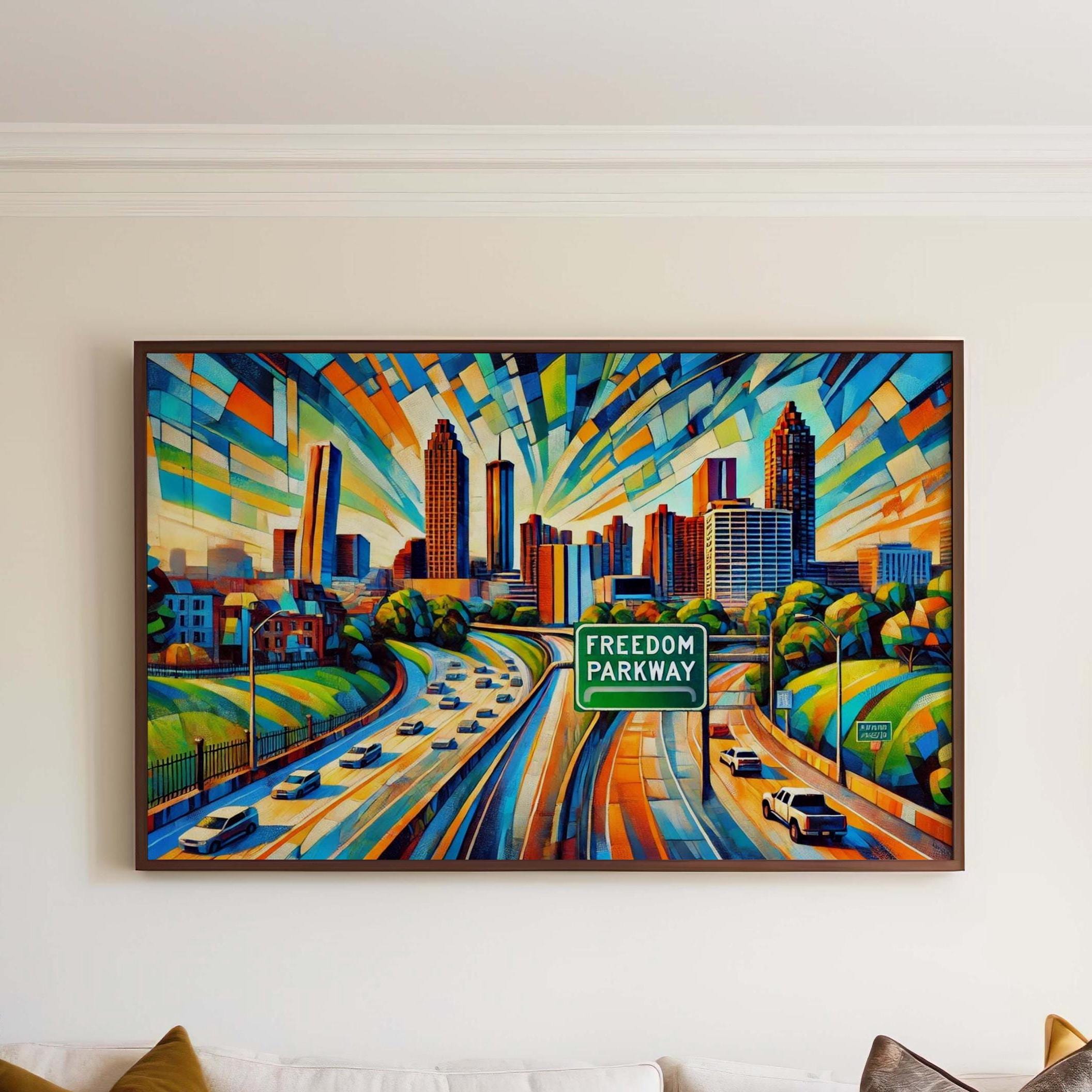 Freedom Parkway Wall Art - Atlanta Travel Print & Georgia Gift, Housewarming Decor, Scenic City Poster, Modern Atlanta Art