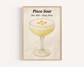 Pisco Sour Cocktail Wall Art Modern