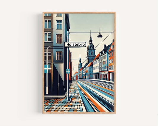 Holstebro Art Print - Denmark City Wall Decor, Travel Poster, European Housewarming Gift, Holstebro Travel Print