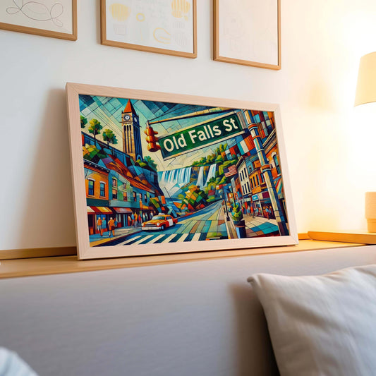 Old Falls Street Wall Art, Niagara Falls Travel Print & Poster, NY Art Gift, Housewarming Decor, Old Falls St Scenic Landscape Artwork