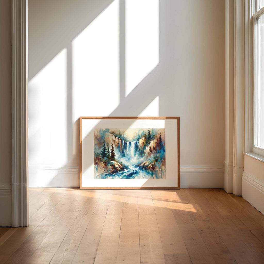 Waterfall Wall Art Serene Landscape