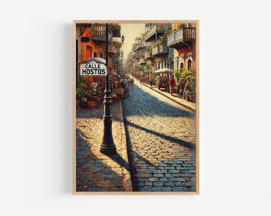 Calle Hostos Wall Art, Santo Domingo Print, Dominican Republic Street Scene, Travel Poster, Cityscape Gift, Home Décor