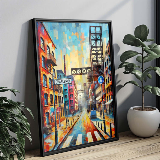 Charleroi Art Print - Belgium City Wall Art, Travel Poster & Gift, Europe Home Decor, Housewarming Present