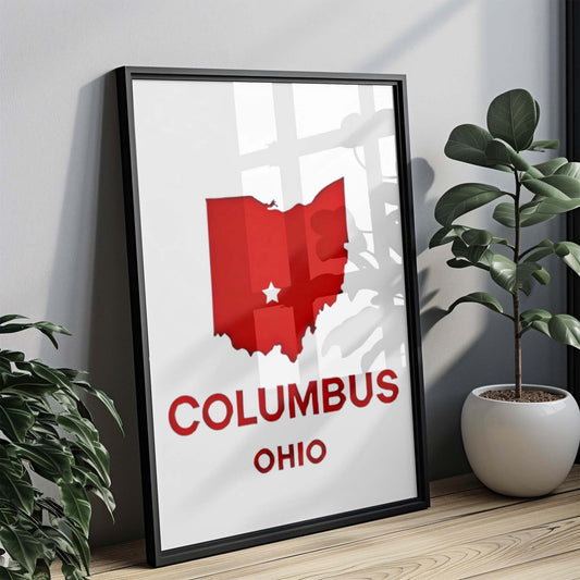 Columbus Print Ohio Wall Art Travel Decor College Housewarming Gift Unique City Map Home Decoration
