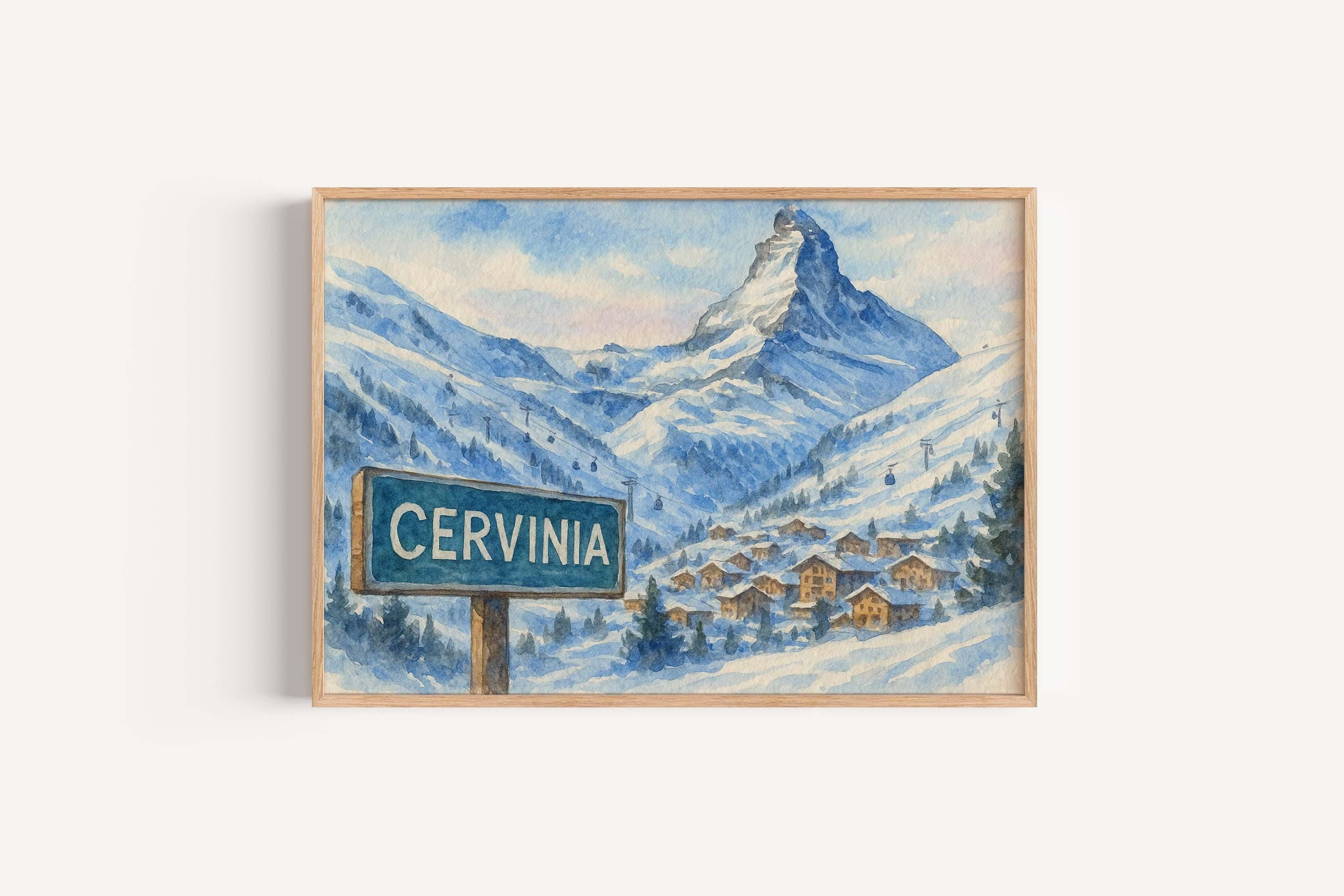 Cervinia Ski Resort Poster - Cervinia, Italy