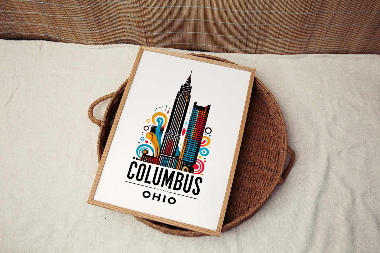 Ohio Art Columbus Wall Decor, Travel Print, Ohio Home Decoration, Housewarming & College Gift, Columbus Ohio Artwork