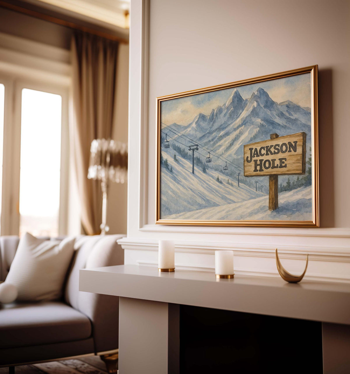 Jackson Hole Watercolor Print - Jackson Hole, Wyoming, USA