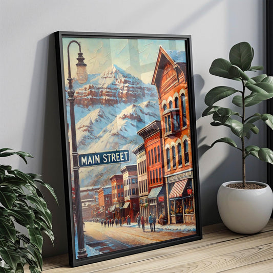 Park City Wall Art Print, Main St Travel Poster, Utah Souvenir Gift, Housewarming Decor, Scenic Park City Artwork, Travel Home Decor