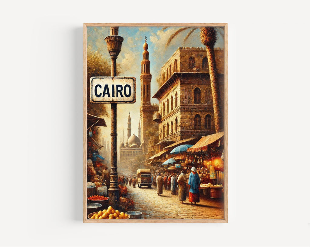 African Egypt Cairo Wall Art Print – Modern Travel Poster & Unique Decor, Housewarming Gift, Stylish African Souvenir Wall Hanging