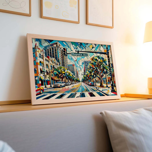 Magnolia Ave Print - Orlando Travel Wall Art, Florida Home Decor, Housewarming Gift, Scenic Magnolia Avenue Poster, FL Art & Souvenir