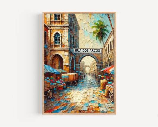 Maputo Rua dos Arcos Wall Art, Mozambique Travel Poster, Cultural Home Decor, Mozambique Souvenir, Vibrant City Street Print, Travelers Gift