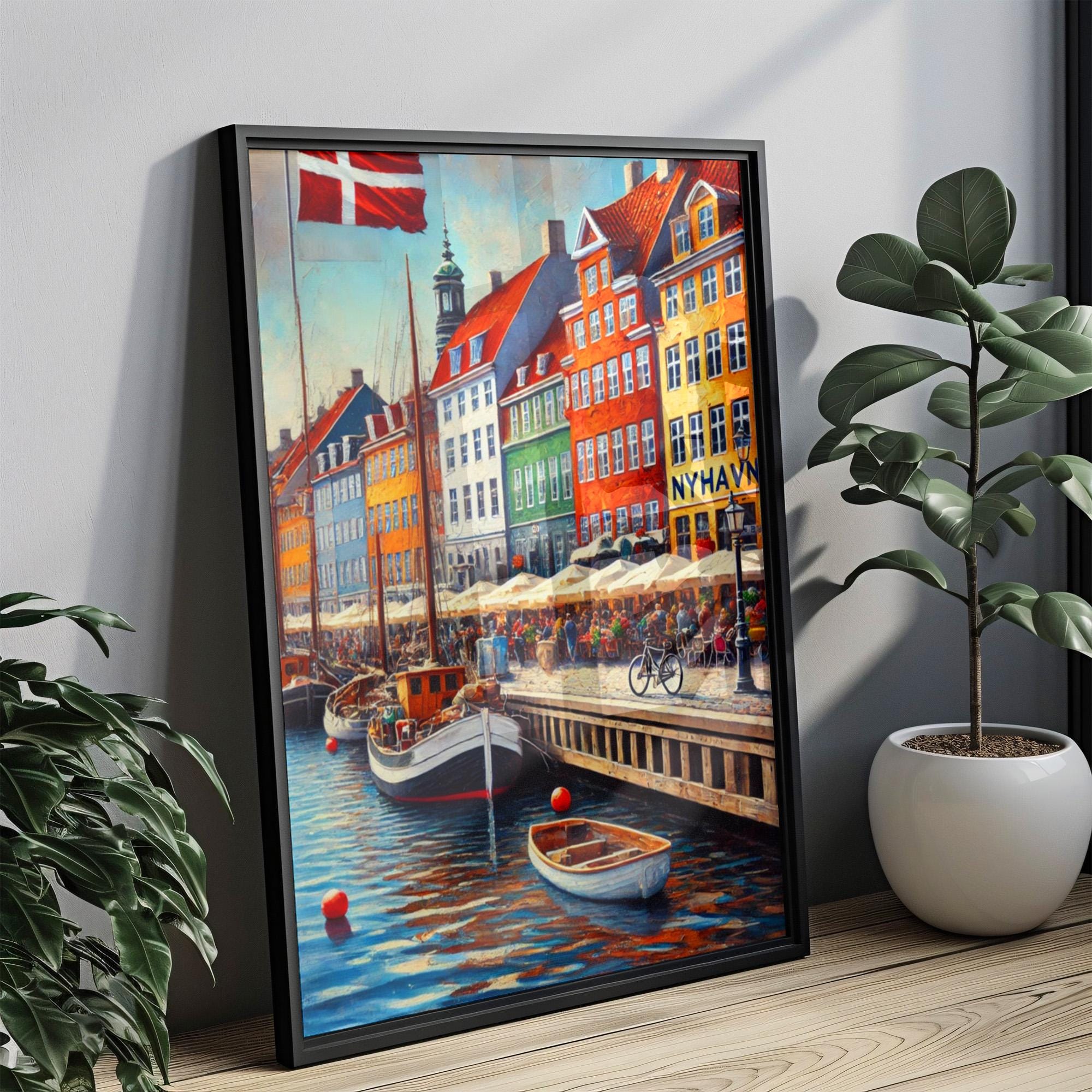 Nyhavn Print Coastal - Copenhagen, Denmark