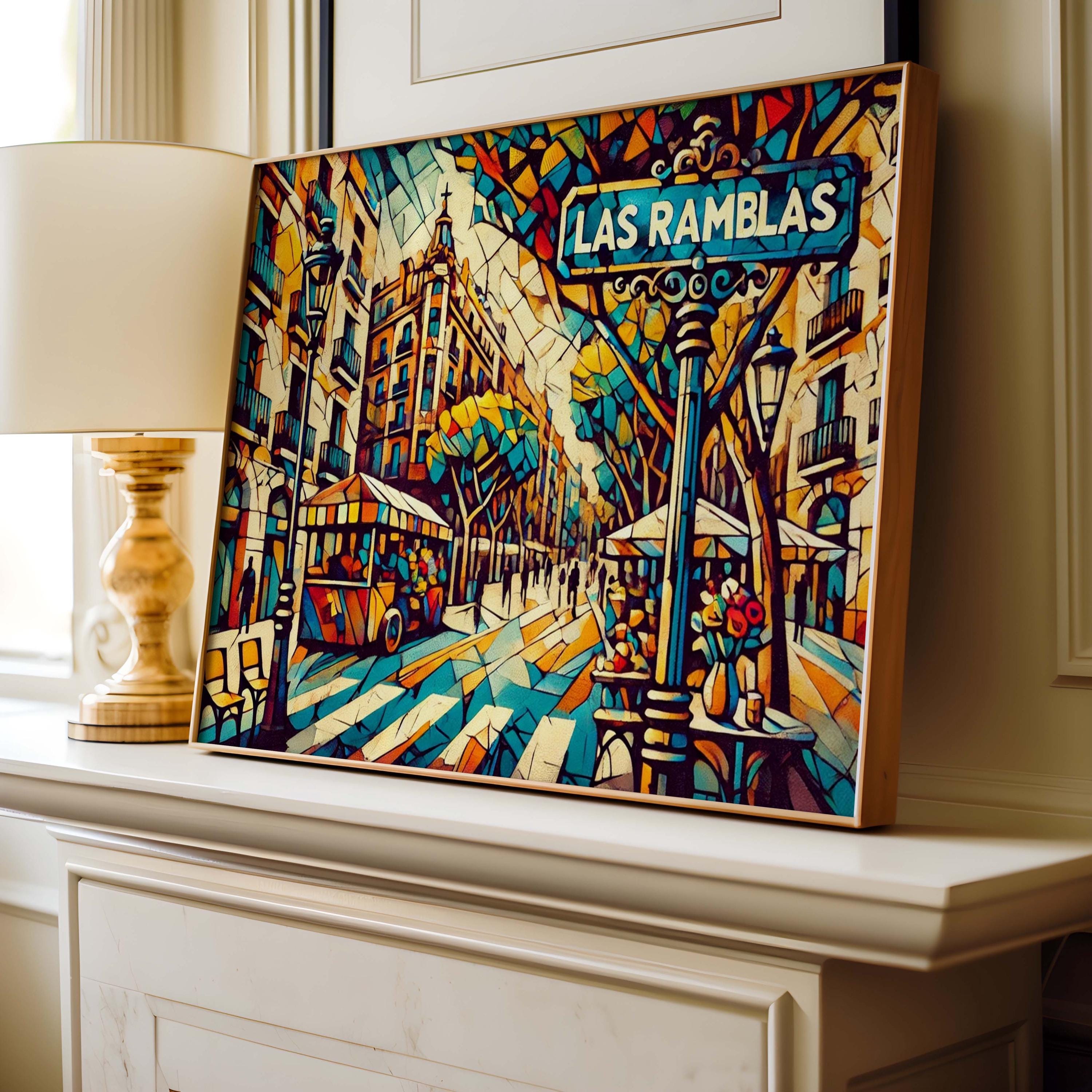 Las Ramblas Wall Art Modern - Barcelona, Spain