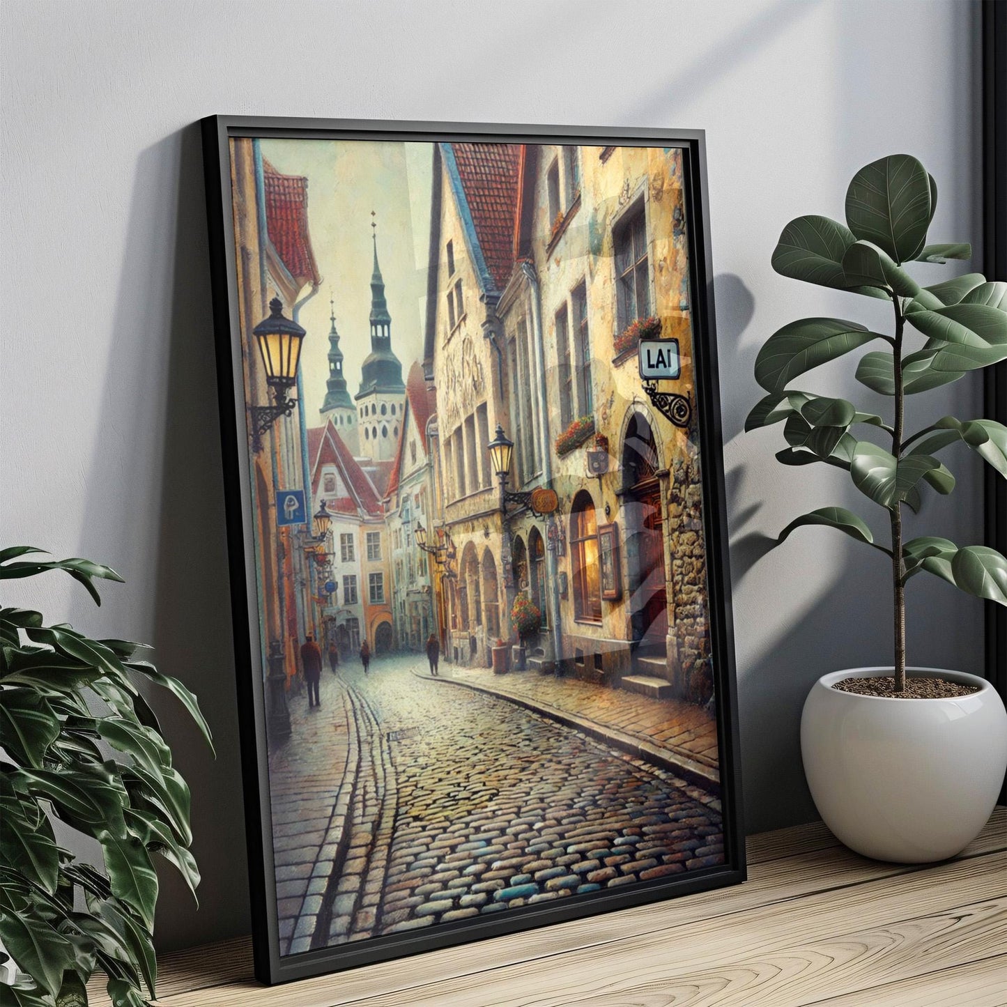 Lai Street, Tallinn Print: Medieval Estonia Travel Poster