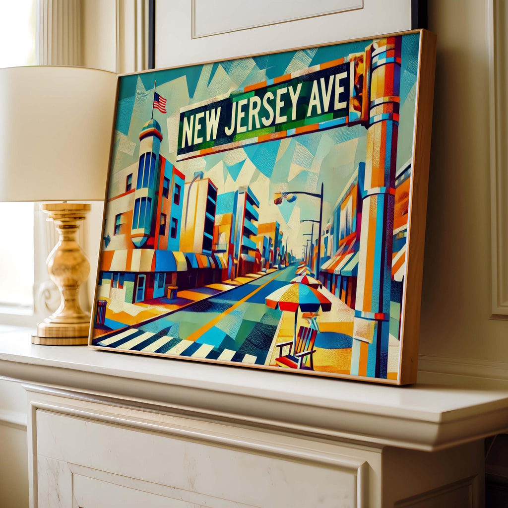 New Jersey Ave Print Vintage - Wildwood, New Jersey, USA