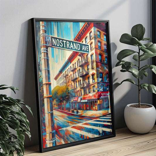 Nostrand Ave Print Brooklyn Wall Art Travel Poster New York Artwork Housewarming Gift Brooklyn Gift
