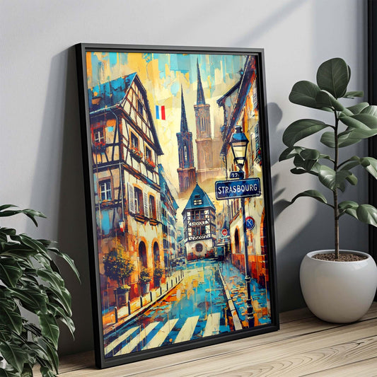 Strasbourg Art Print – French Travel Poster, European Wall Decor, Housewarming Gift, Strasbourg France Illustration, Unique Vacation Memory