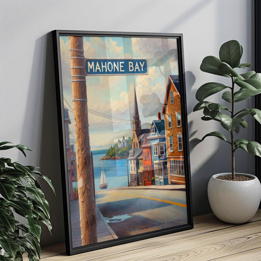 Nova Scotia Mahone Bay Wall Art - Coastal Travel Print & Poster, Canada Home Decor, Nova Scotia Gift, Housewarming Decor