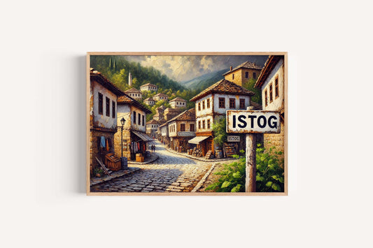 Istog Art Print - Kosovo City Travel Poster, European Wall Art, Istog Gift, Housewarming Decor, Unique Kosovo Artwork & Travel Memorabilia
