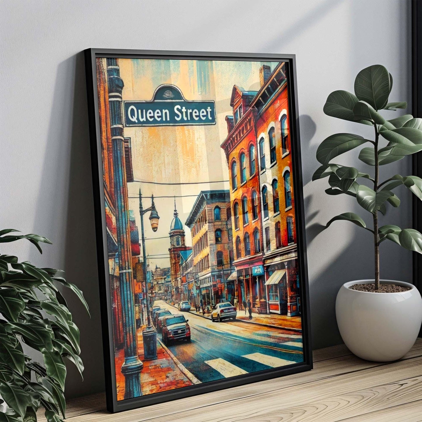 Queen St Print Lancaster Wall Art, Pennsylvania Travel Poster, Housewarming Gift, Lancaster Artwork, Queen Street Home Decor